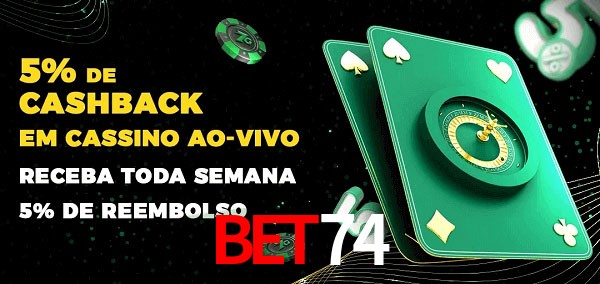Promoções do cassino ao Vivo bet74